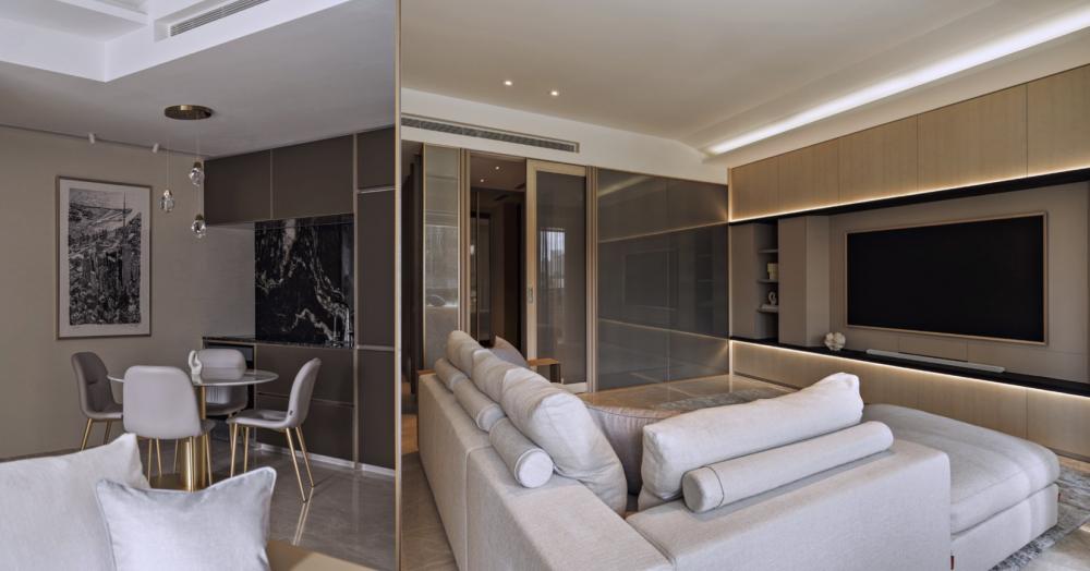 Modern Pantry with Bar Counter and Drinkware