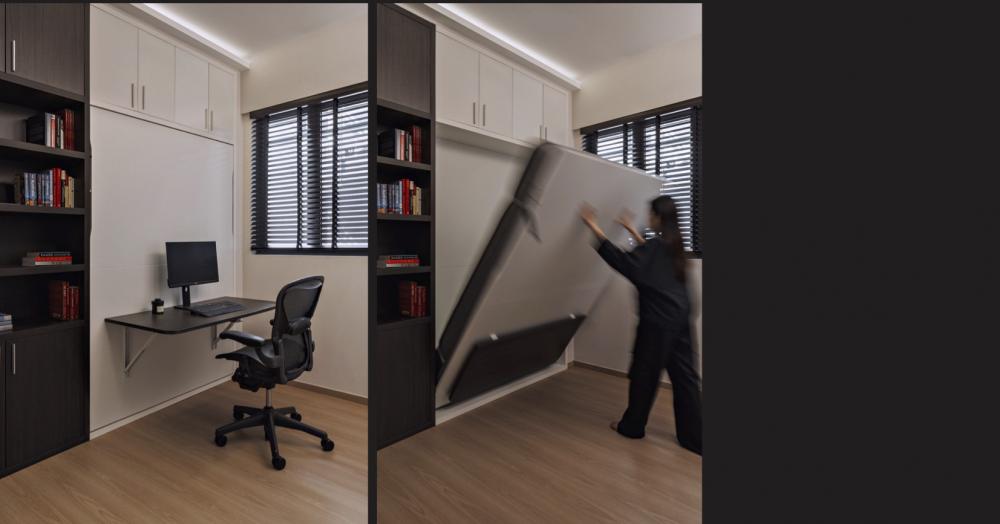 Modern Gaming Room with Built-in Bed and Computer