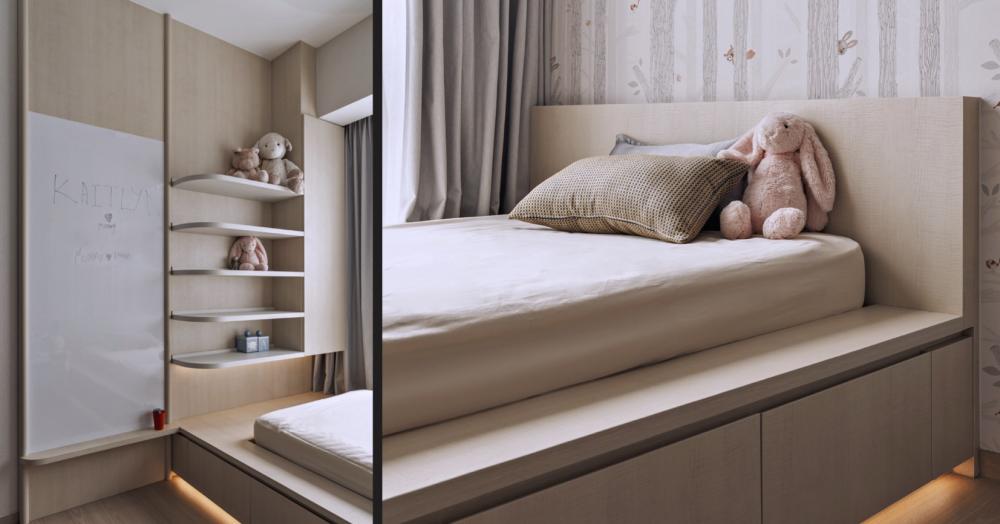 Modern Bedroom with Platform Bed and TV Console