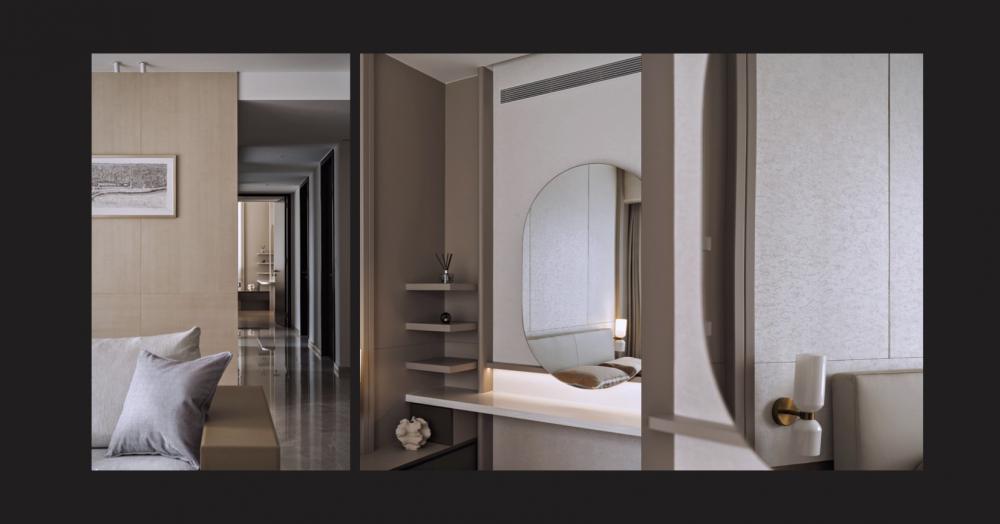 Modern Hallway with Artwork and Console Table