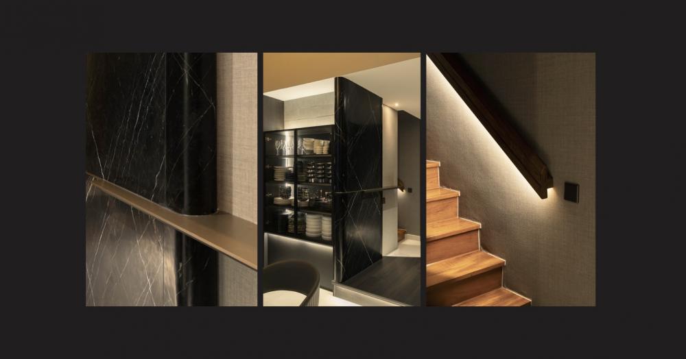 Modern Hallway with Feature Wall and Artwork