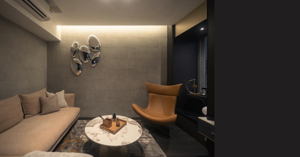Modern Living Room with TV Console and Sofa
