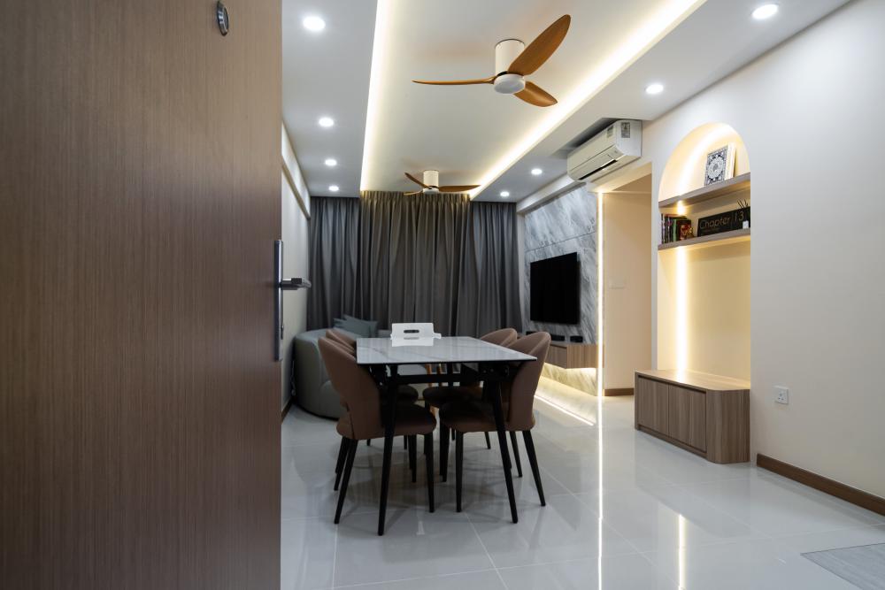 Modern Entryway with Seating Bench and Console Table