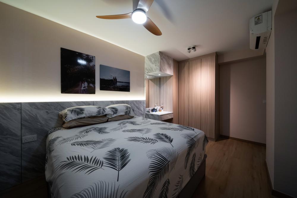 Modern Bedroom with Wardrobe and Built-in Bed