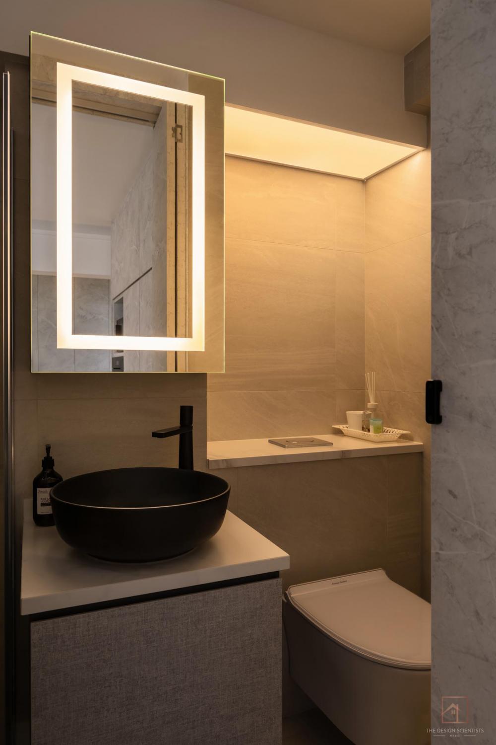 Contemporary Bathroom with Mirror and Shower Screen