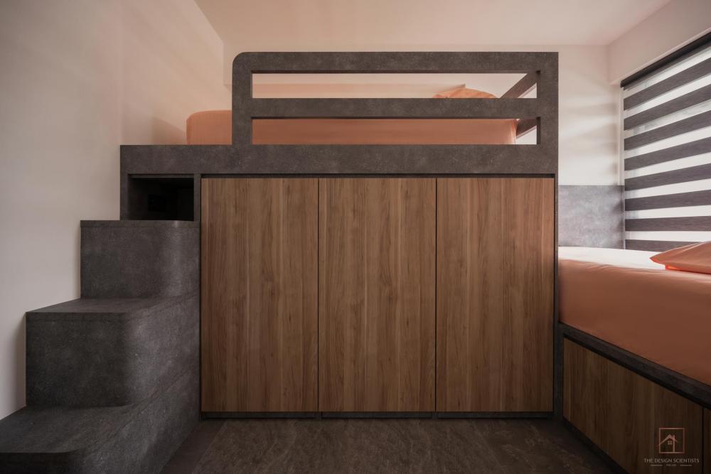 Contemporary Bedroom with Platform Bed and Wardrobe