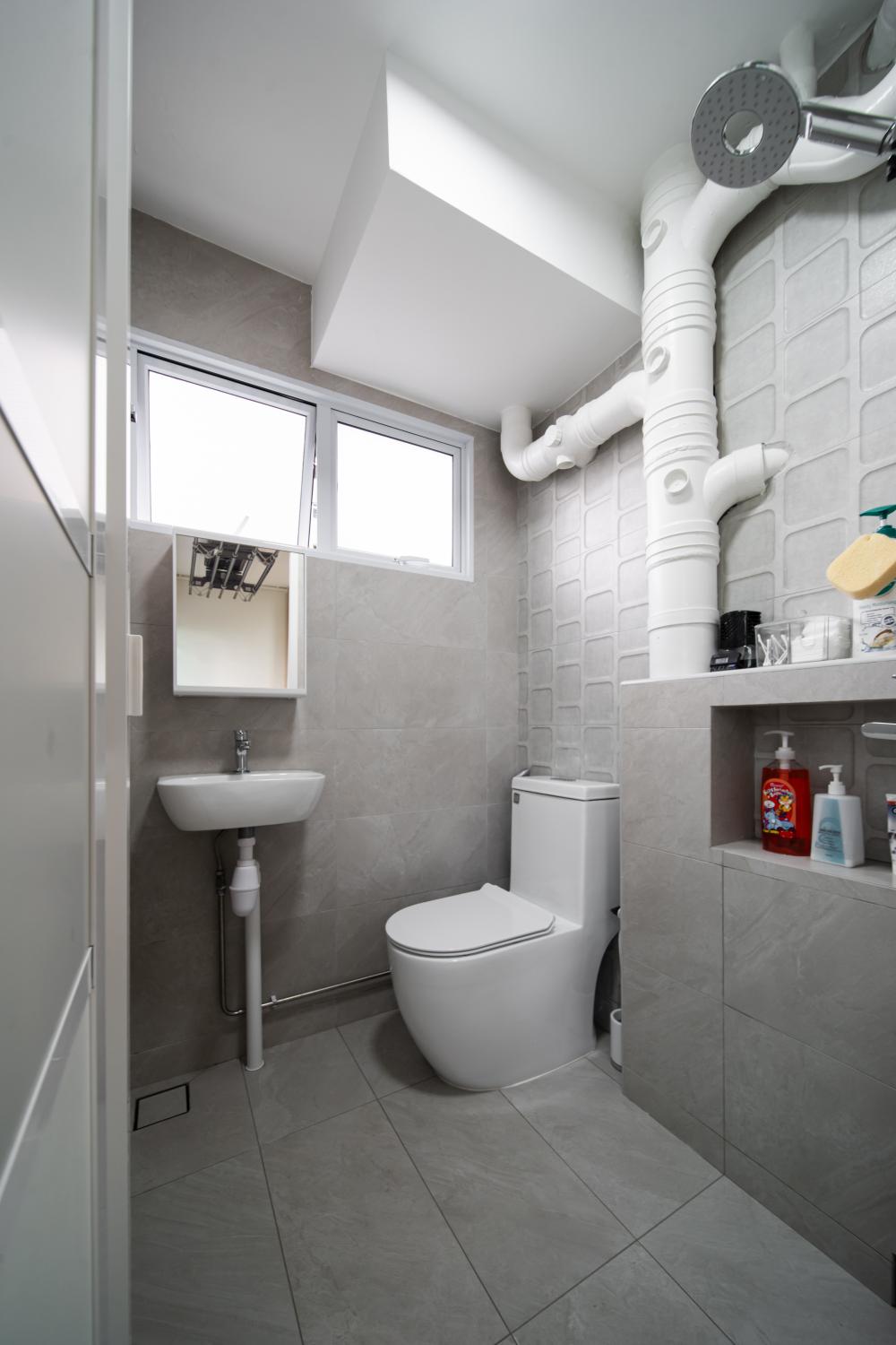 Scandinavian Bathroom with Mirror and Bathroom Mirrors