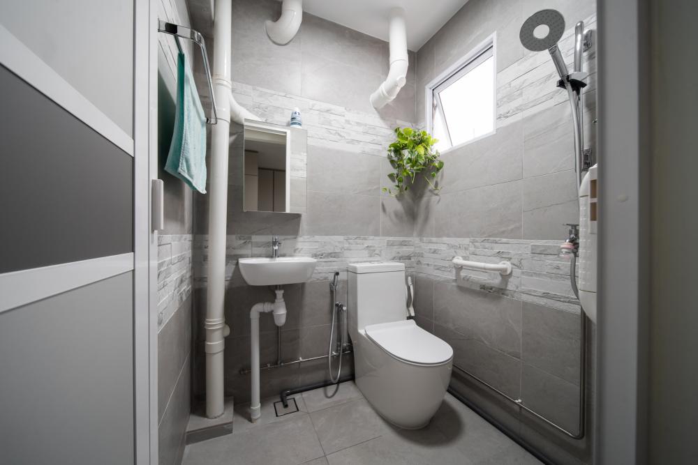 Scandinavian Bathroom with Mirror and Bathroom Mirrors