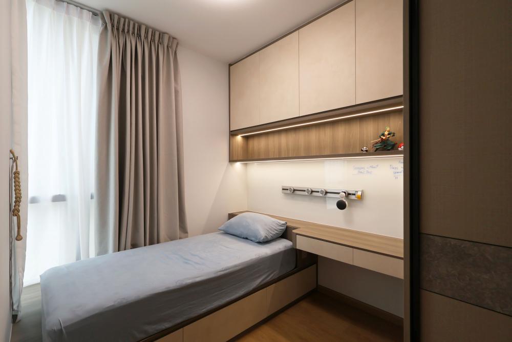 Contemporary Bedroom with Wardrobe and Built-in Bed