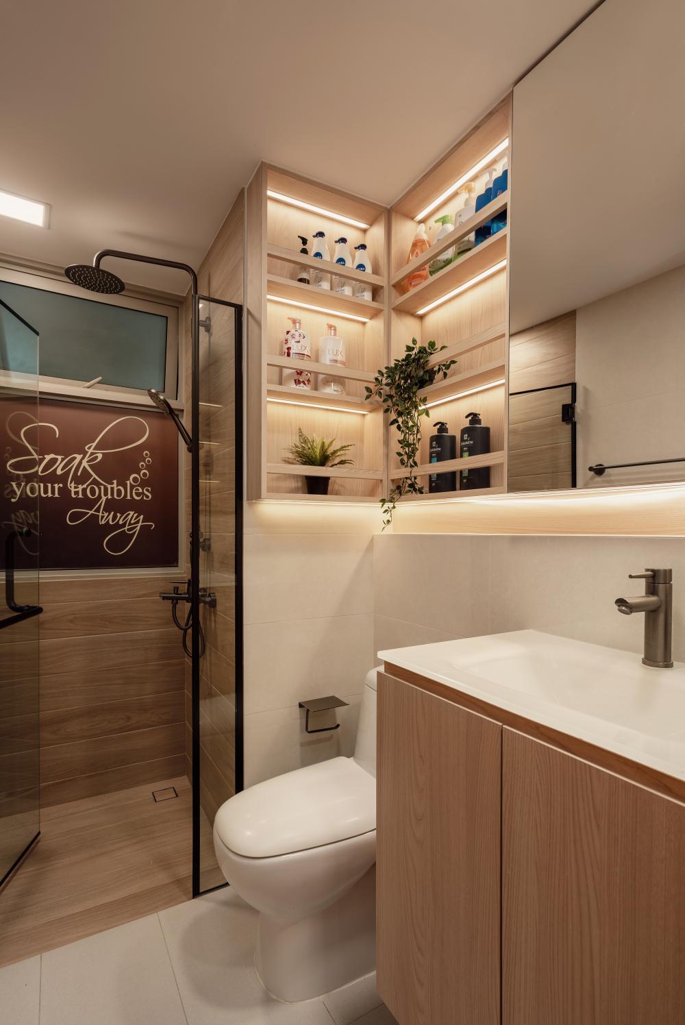 Contemporary Bathroom with Mirror and Bathroom Sinks