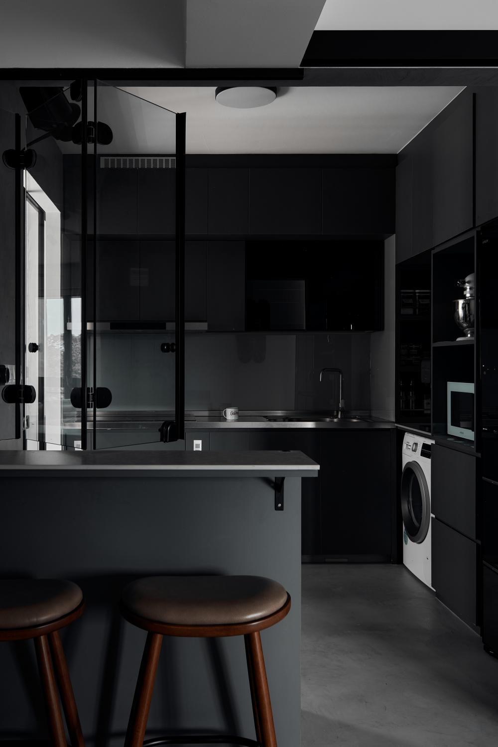 Industrial Kitchen with Countertop and Kitchen Island