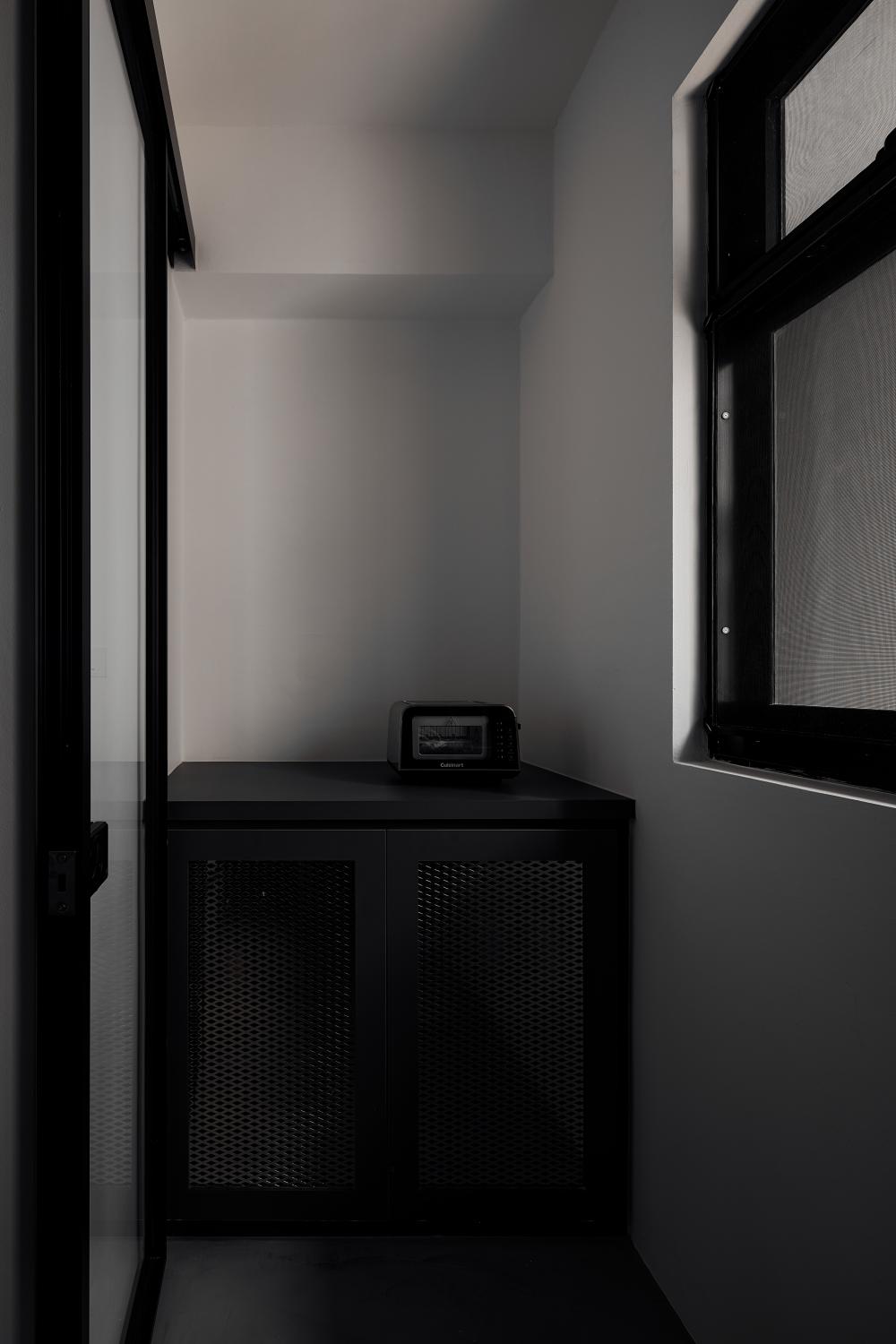 Industrial Hallway with Storage Cabinets and Small Storage