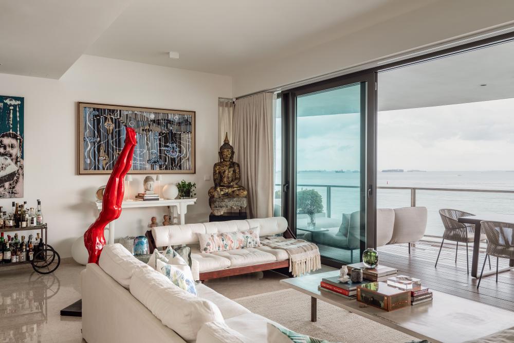 Contemporary Living Room with Artwork and Sofa