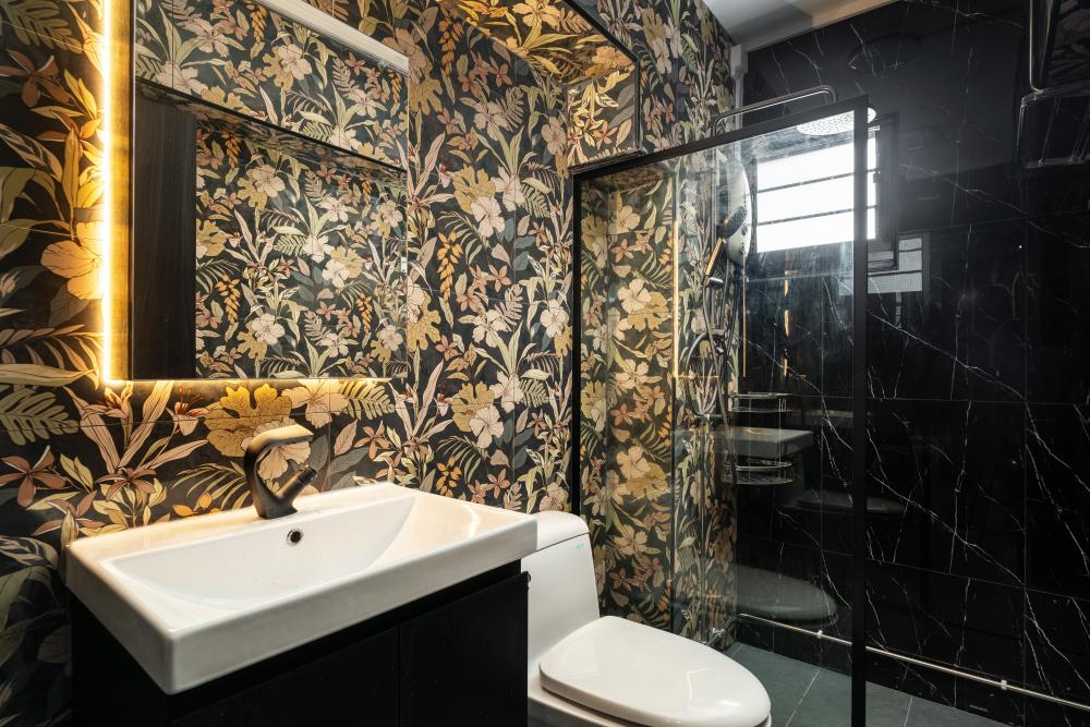 Country Bathroom with Mirror and Shower Screen