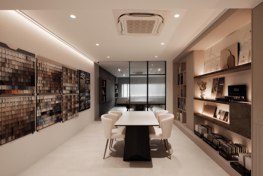 Modern Office with Desk and Desk Chairs