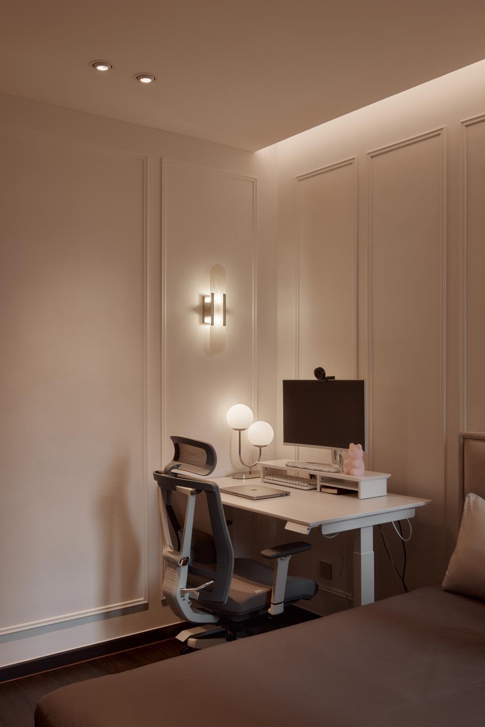 Modern Bedroom with Bedside Table and Bed