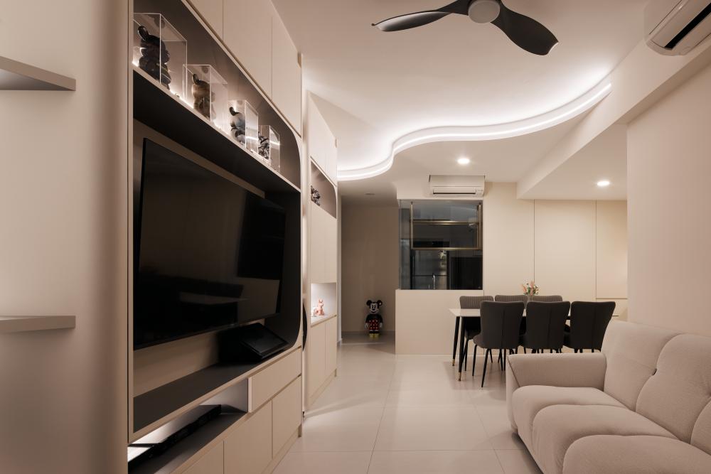 Modern Living Room with TV Console and Sofa
