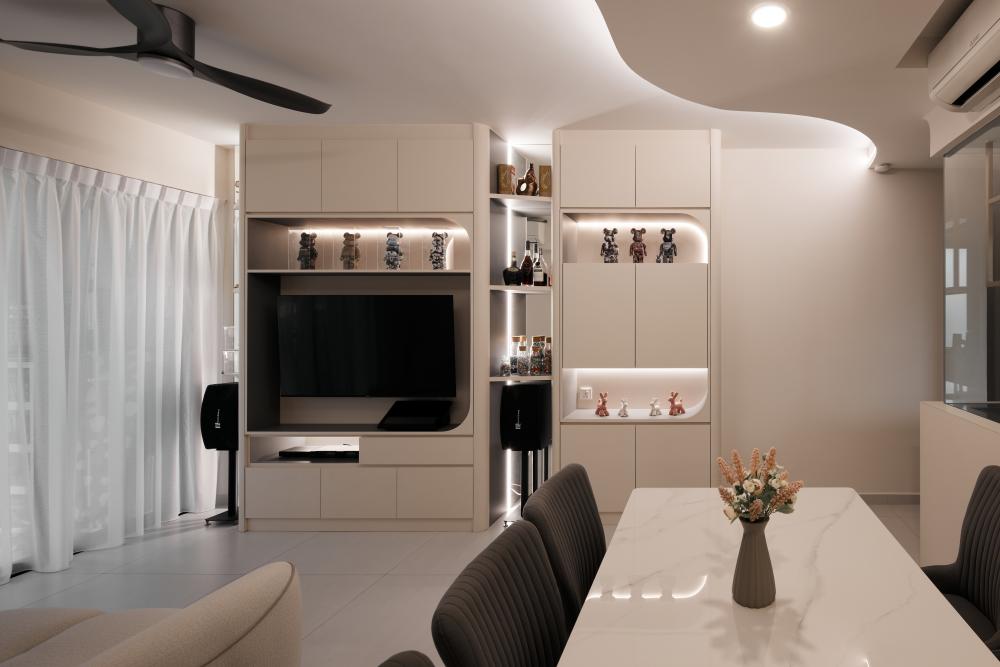 Modern Living Room with TV Console and Storage Cabinets
