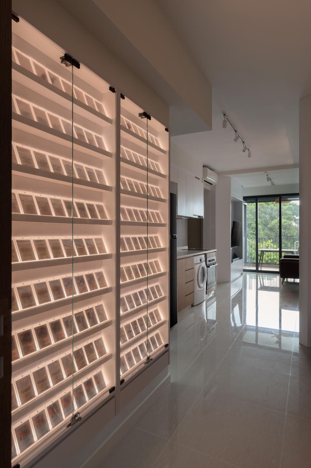 Modern Living Room with Bookshelf and Storage Cabinets