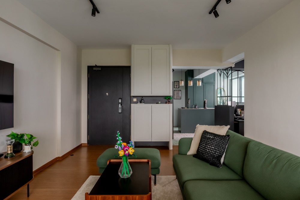 Contemporary Living Room with TV Console and Sofa