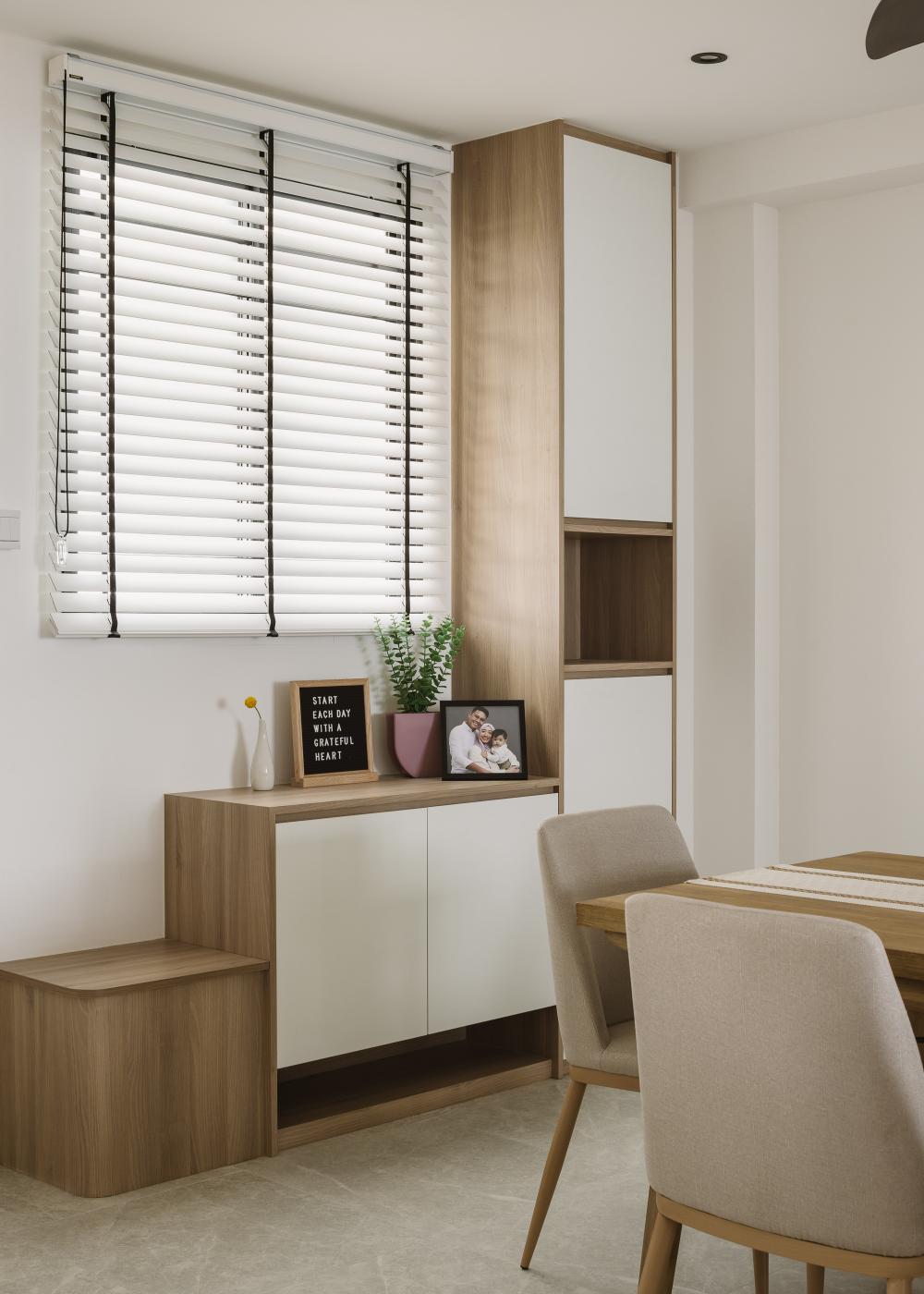 Scandinavian Entryway with Seating Bench and Shoe Rack