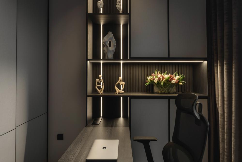 Modern Study with Bookshelf and Bookcases
