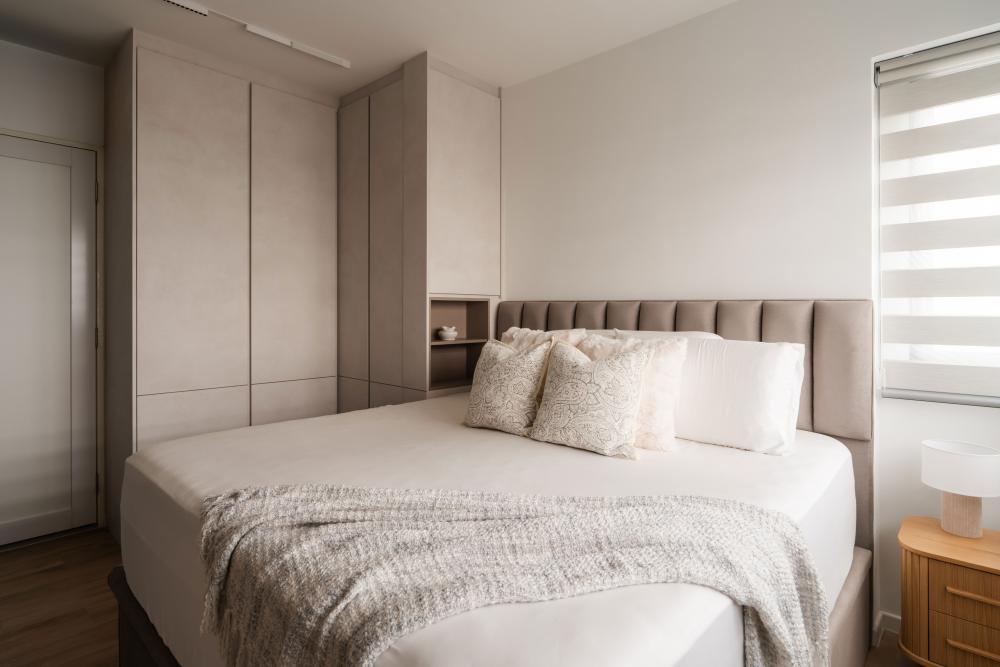 Scandinavian Bedroom with Wardrobe and Closet