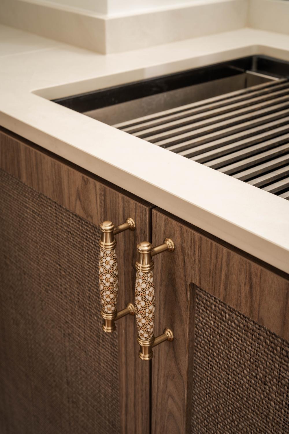 Asian Kitchen with Countertop and Kitchen Accessories
