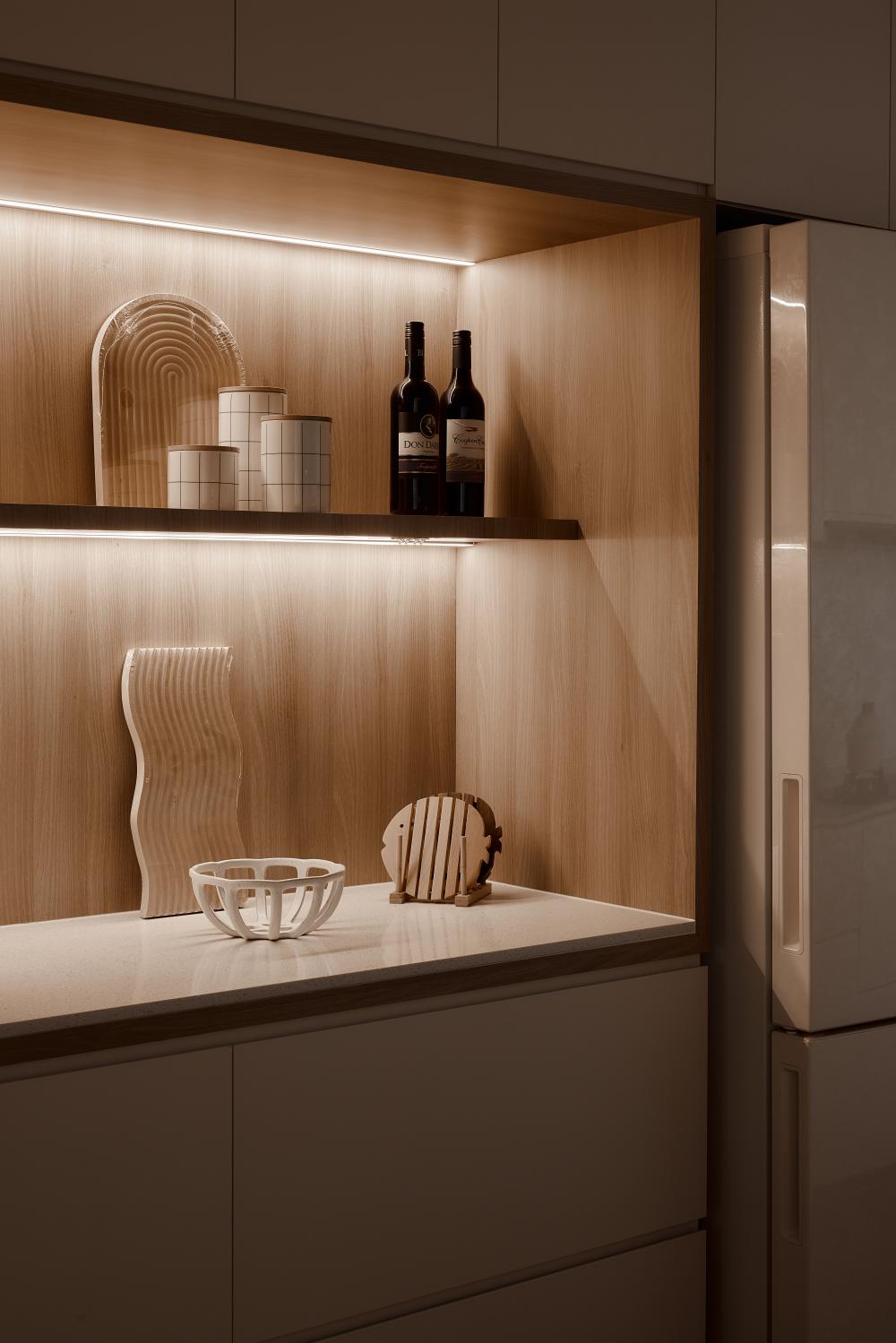 Scandinavian Kitchen with Countertop and Mosaic