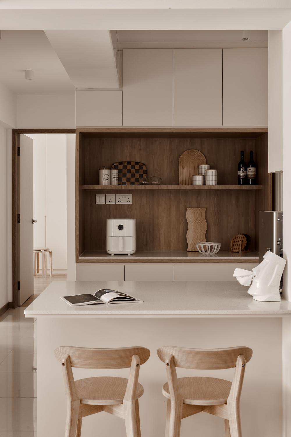 Scandinavian Pantry with Kitchen Island and Console Table