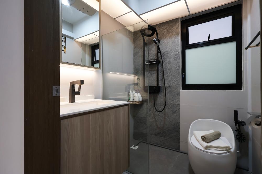 Contemporary Bathroom with Bathroom Accessories and Showers