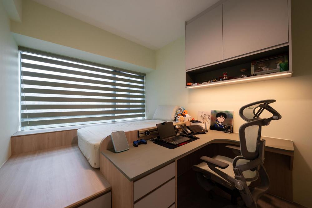 Modern Bedroom with Wardrobe and Built-in Bed