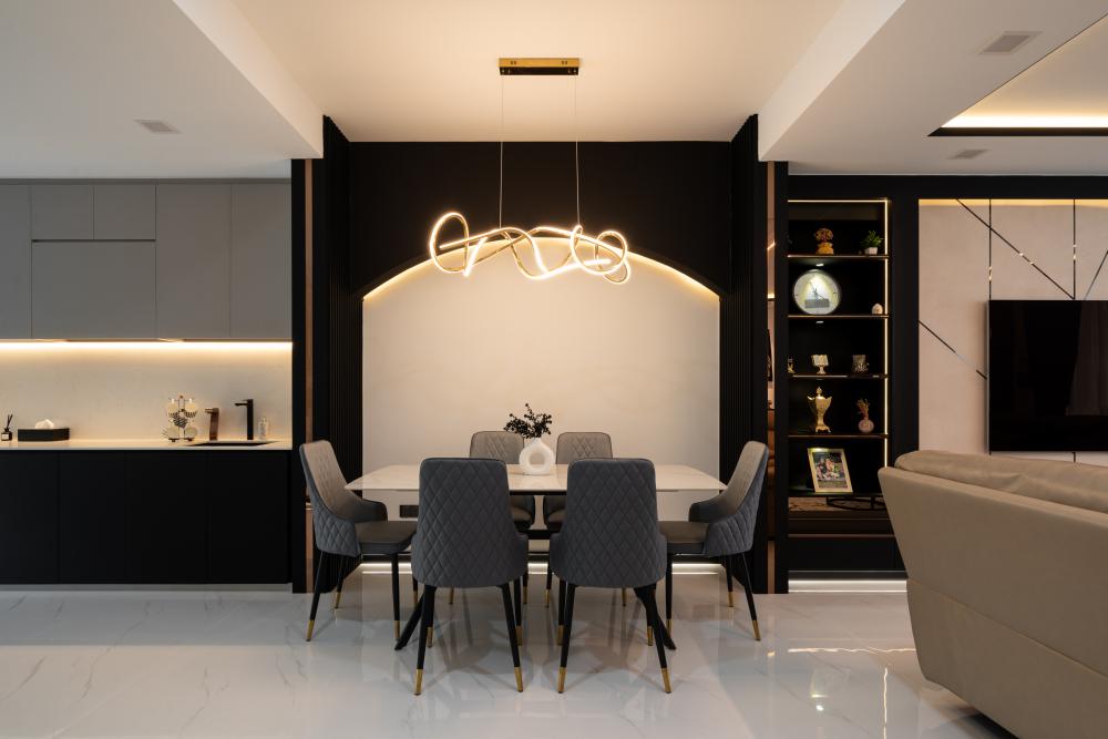 Modern Dining Room with Dining Table and Dining Chairs