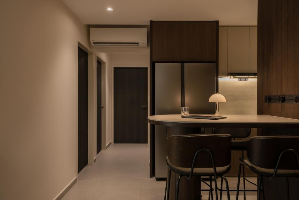 Contemporary Kitchen with Countertop and Cupboard