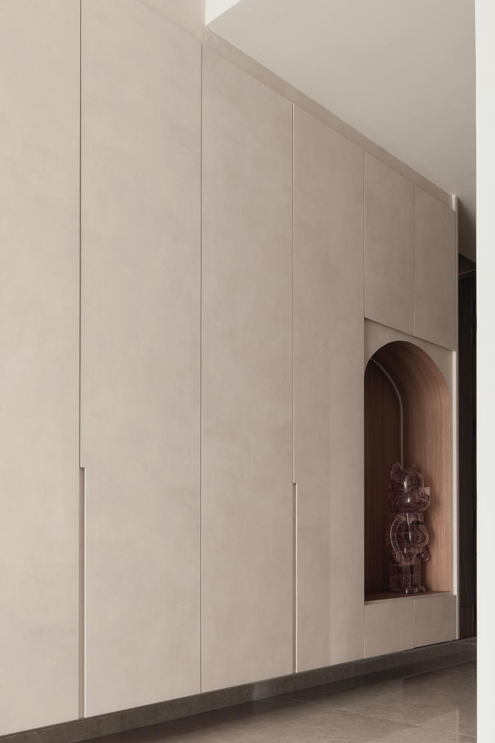 Minimalist Entryway with Seating Bench and Shoe Rack