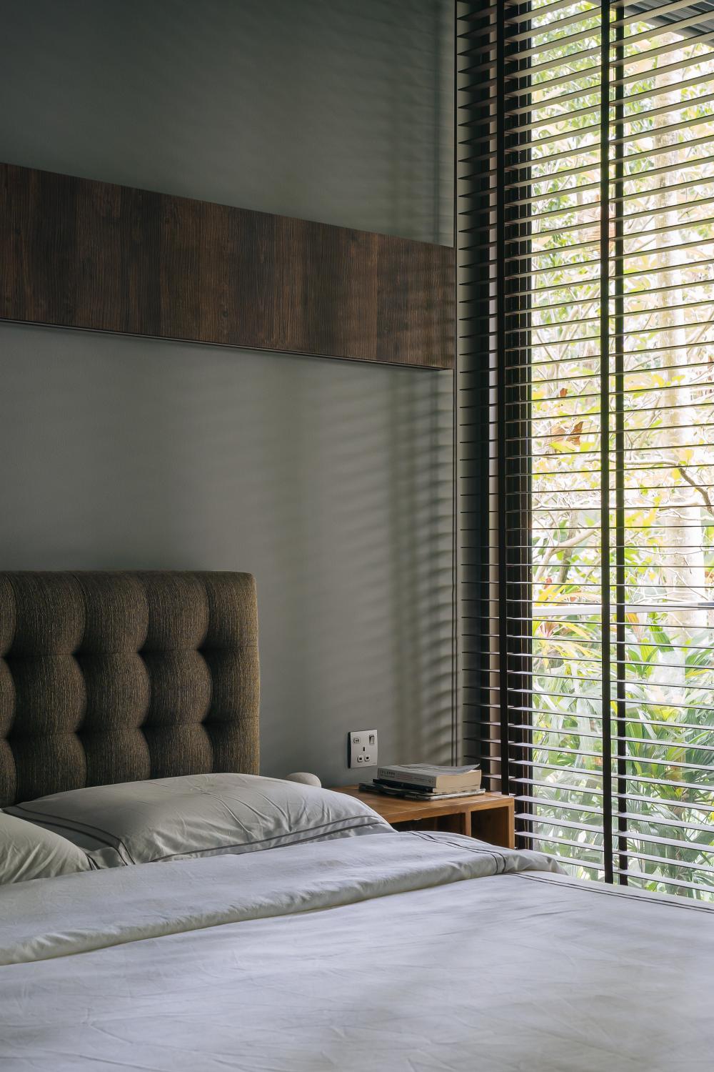 Industrial Bedroom with Bedside Table and Side Table