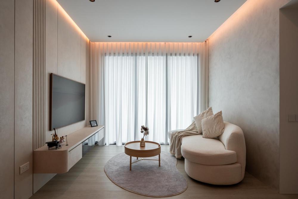 Minimalist Living Room with TV Console and Sofa