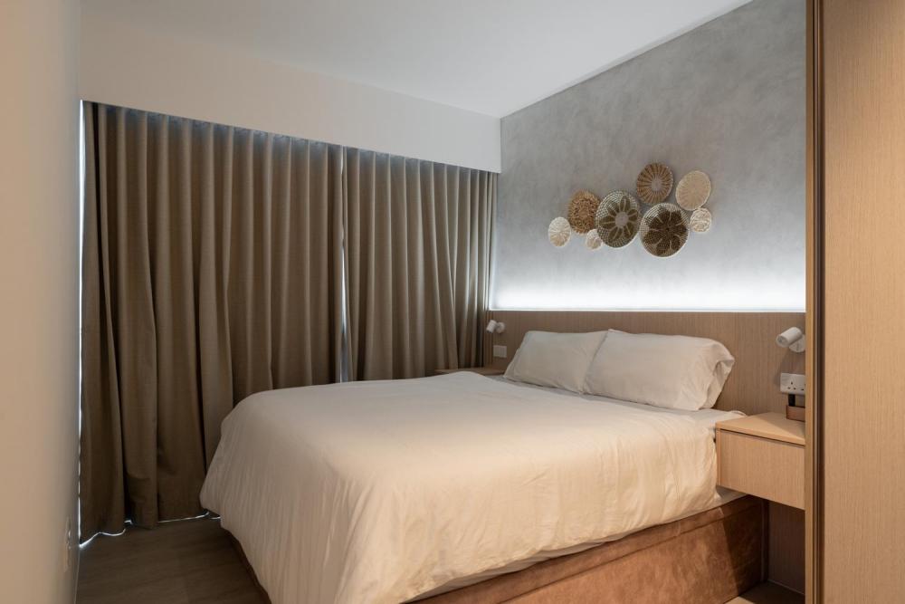 Minimalist Bedroom with Wardrobe and Built-in Bed