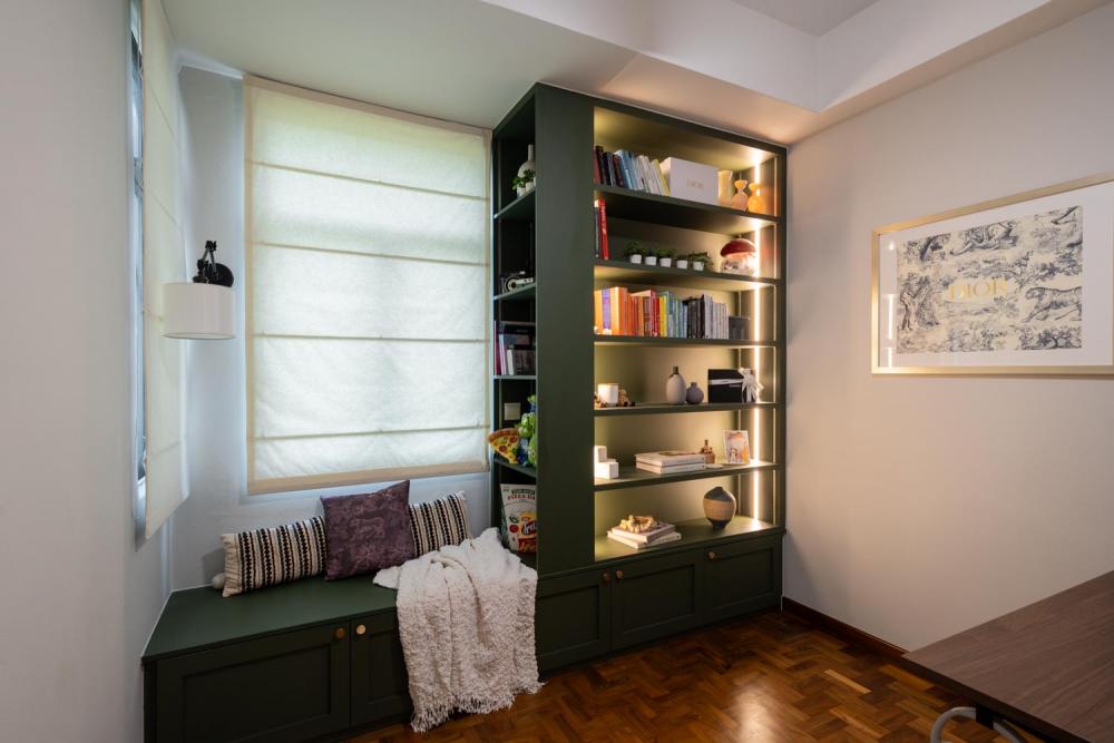 Contemporary Study with Desk and Desk Chairs