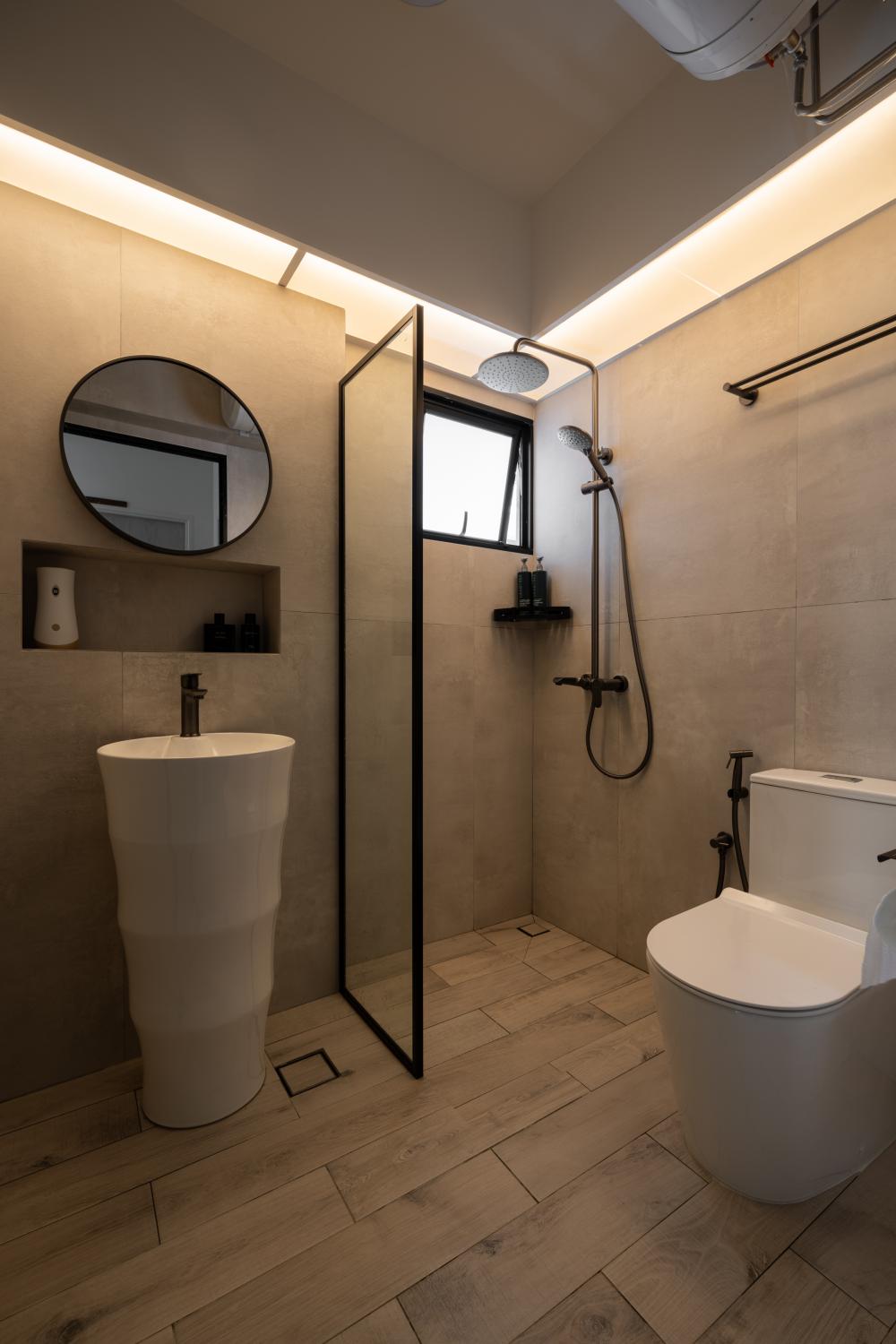 Minimalist Bathroom with Mirror and Makeup mirror