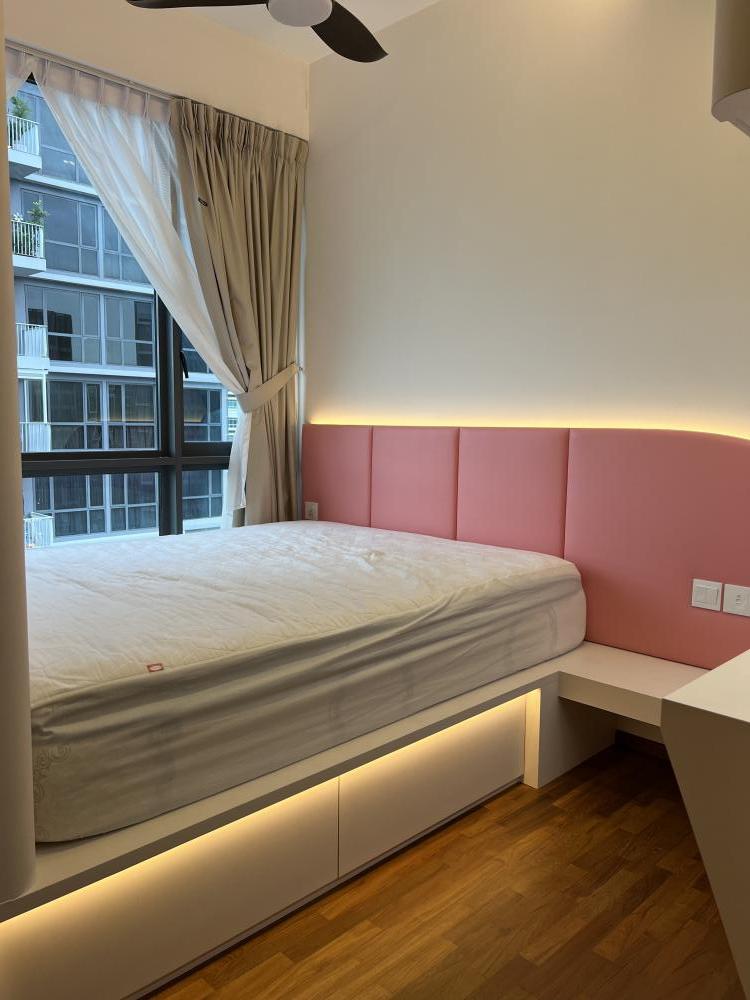 Minimalist Bedroom with Platform Bed and Bedside Table