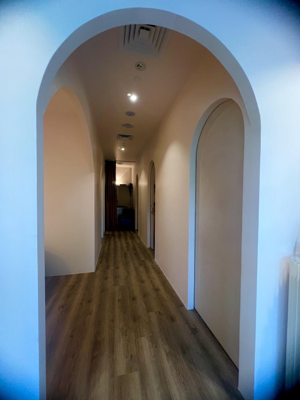 Modern Entryway with Doors and Sliding Door