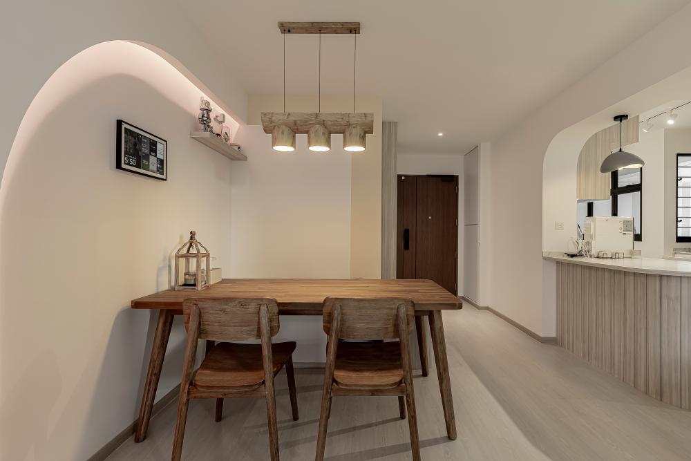 Scandinavian Living Room with Vinyl Flooring and Coffee Table