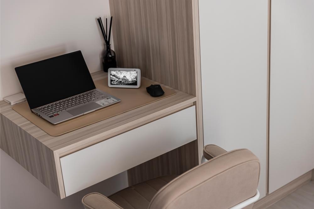 Scandinavian Home Office with Desk and Desk Chairs
