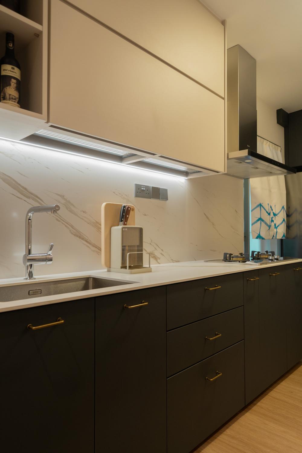 Minimalist Kitchen with Countertop and Kitchen Accessories