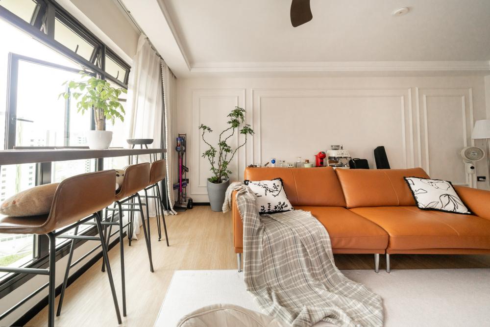 Vintage Living Room with Carpet and Sofa