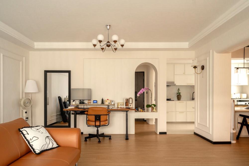 Vintage Living Room with Feature Wall and Flooring