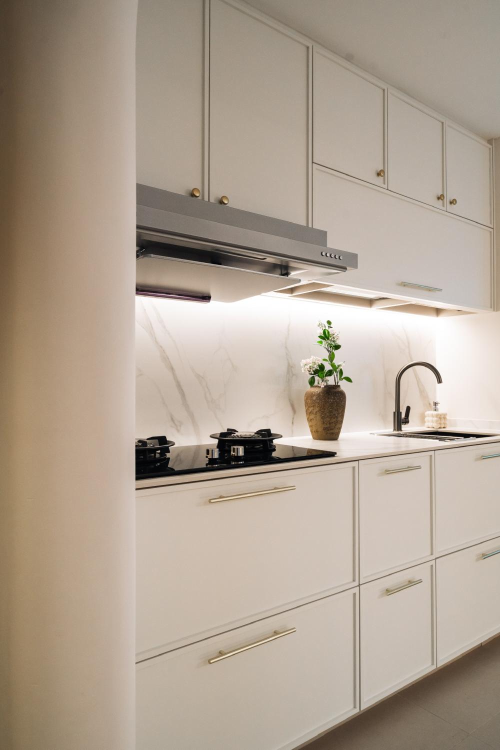 Vintage Kitchen with Countertop and Storage Cabinets