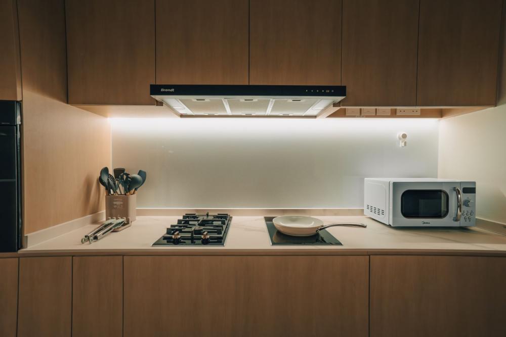 Scandinavian Kitchen with Cupboard and Kitchen Accessories