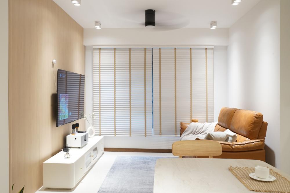 Scandinavian Living Room with Sofa and TV